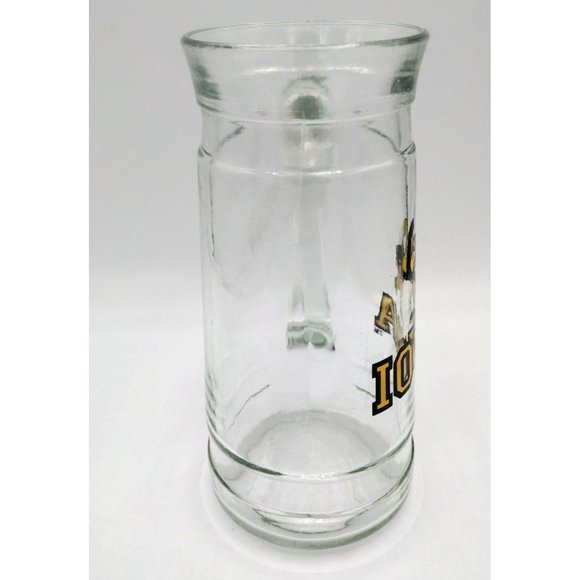 Iowa Hawkeyes Football Glass Mug Beer Stein Souvenir 7 Inch Vintage Herky Hawk - Picture 8 of 14